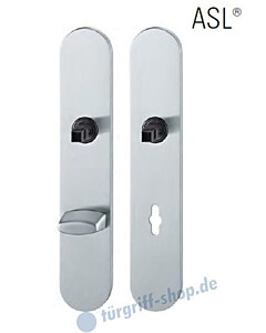 12-1418 ovales Langschildpaar ASL® mit WC-Verriegelung, 78 mm, Vierkantaufnahme 8 mm, Edelstahl feinmatt FSB 12-1418 ovales Langschildpaar ASL® mit WC-Verriegelung, 78 mm, Vierkantaufnahme 8 mm, Edelstahl feinmatt FSB