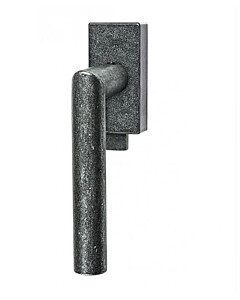 182 Fenstergriff mit eckiger Rosette versperrbar mit Druckknopf, 90° Rasterung schwarz passiviert von Halcö 182 Fenstergriff mit eckiger Rosette versperrbar mit Druckknopf, 90° Rasterung schwarz passiviert von Halcö