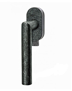 182 Fenstergriff mit ovaler Rosette versperrbar mit Druckknopf, 90° Rasterung schwarz passiviert von Halcö 182 Fenstergriff mit ovaler Rosette versperrbar mit Druckknopf, 90° Rasterung schwarz passiviert von Halcö