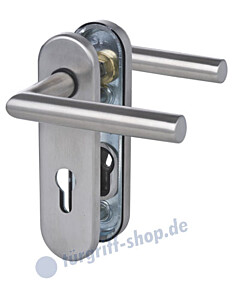 Sicura Kurzschild Ronny Schutzgarnitur PZ 8/72mm Drücker / Drücker Edelstahl matt Südmetall