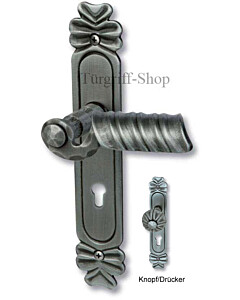 Ludwig II-LS Haustürgarnitur Knopf/Drücker 10/92 mm Stahl geschwärzt-matt Südmetall