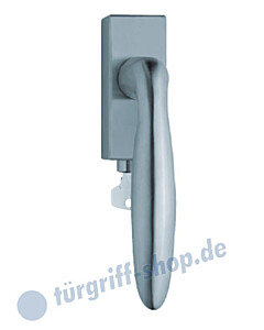 1083 (Sara) Fenstergriff abschließbar, eckige Olive, Edelstahl o. PVD Messing-poliert Scoop