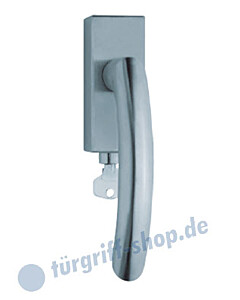 1085 (Golf) Fenstergriff abschließbar, eckige Olive, Edelstahl o. PVD Messing-poliert Scoop