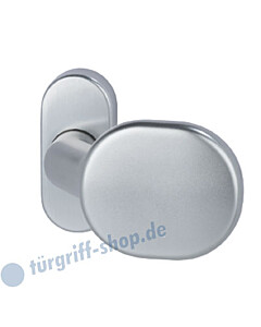 Knopf Flensburg gekröpft, feststehend auf ovaler Rosette Aluminium von Südmetall