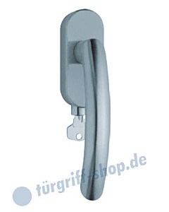 1085 (Golf) Fenstergriff abschließbar, ovale Olive, Edelstahl o. PVD Messing-poliert Scoop