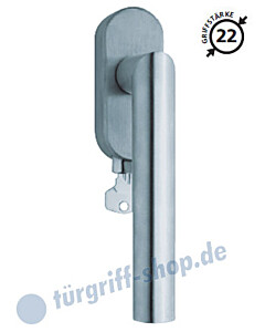 2106 Fenstergriff abschließbar, ovale Olive, Griffstärke 22 mm, Edelstahl Scoop