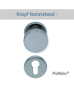Zylindrischer Türknopf gerade auf Rundrosette | mit PZ-Rosette | feststehend Edelstahl poliert Scoop Zylindrischer Türknopf gerade auf Rundrosette | mit PZ-Rosette | feststehend Edelstahl poliert Scoop