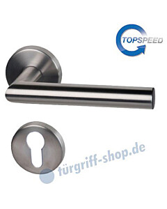 Ronny II-R Rosetten-Halbgarnitur für Haustüren, Top Speed, PZ, 8 mm, GK4, Edelstahl-matt Südmetall