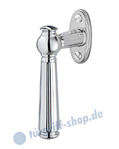 Sanssouci Fenstergriff ohne Rasterung, ovale Rosette, sichtbare Verschraubung, Stiftlänge 30 mm, Chrom von Jatec Sanssouci Fenstergriff ohne Rasterung, ovale Rosette, sichtbare Verschraubung, Stiftlänge 30 mm, Chrom von Jatec