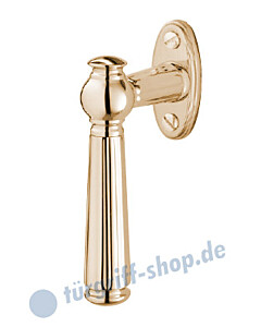 Sanssouci Fenstergriff ohne Rasterung, ovale Rosette, sichtbare Verschraubung, Stiftlänge 30 mm, Ultra Messing von Jatec Sanssouci Fenstergriff ohne Rasterung, ovale Rosette, sichtbare Verschraubung, Stiftlänge 30 mm, Ultra Messing von Jatec