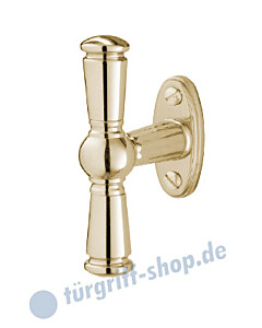 Sanssouci T00 Fenstergriff, ohne Rasterung, ovale Rosette, sichtbare Verschraubung, Stiftlänge 30 mm, Ultra Messing von Jatec Sanssouci T00 Fenstergriff, ohne Rasterung, ovale Rosette, sichtbare Verschraubung, Stiftlänge 30 mm, Ultra Messing von Jatec