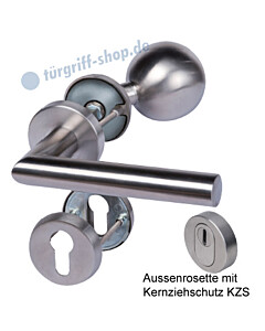 Sicura Manuel/Ronny-R Top Speed Rosetten-Schutzgarnitur mit KZS, Knopf/Drücker, ES1, Edelstahl matt Südmetall
