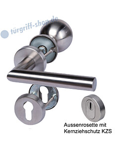 Sicura Marco/Ronny-R Top Speed Rosetten-Schutzgarnitur mit KZS, Knopf/Drücker, ES1, Edelstahl matt Südmetall