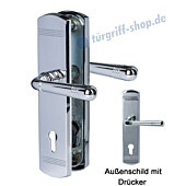 Sicura Scarlet Schutzgarnitur Drücker/Drücker Robusta Chrom Südmetall