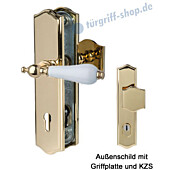 Sicura Poseidon Schutzgarnitur Griffplatte/Drücker KZS Robusta Gold/weiß Südmetall