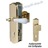 Sicura Poseidon Schutzgarnitur Griffplatte/Drücker Robusta Gold/weiss Südmetall