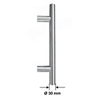 Stossgriff mit Sonderbohrabstand, Griff-Ø 30 mm, gekröpft, variabel bis 1500 mm Länge Edelstahl matt von Spitzer - gerade Stützen