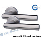 Erika-R Drückerpaar inkl. Drückerrosetten Top Speed | ohne Schlüsselrosetten | Edelstahl matt Südmetall