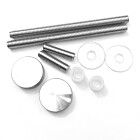 Befestigunsset FISS 03 | einseitig durchgehend mit Zierkappen Ø 28 mm | auf Metall/Holz/Glastür von Fimet
