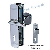 Sicura Scarlet Schutzgarnitur Griffplatte/Drücker Robusta Chrom Südmetall Sicura Scarlet Schutzgarnitur Griffplatte/Drücker Robusta Chrom Südmetall