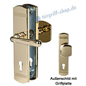 Sicura Scarlet Schutzgarnitur Griffplatte/Drücker Robusta Gold Südmetall Sicura Scarlet Schutzgarnitur Griffplatte/Drücker Robusta Gold Südmetall