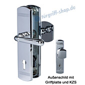 Sicura Scarlet Schutzgarnitur Griffplatte/Drücker KZS Robusta Chrom von Südmetall Sicura Scarlet Schutzgarnitur Griffplatte/Drücker KZS Robusta Chrom von Südmetall