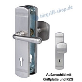 Sicura Scarlet Schutzgarnitur Griffplatte/Drücker KZS Robusta Edelstahlfarbig matt Südmetall Sicura Scarlet Schutzgarnitur Griffplatte/Drücker KZS Robusta Edelstahlfarbig matt Südmetall
