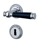 Sanssouci R Rosettengarnitur Chrom/Schwarz von Jatec Sanssouci R Rosettengarnitur Chrom/Schwarz von Jatec