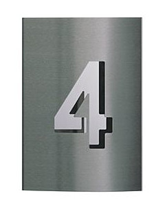 Hausnummer Edelstahl mit Spiegelblech 1stellig  v. Albert
