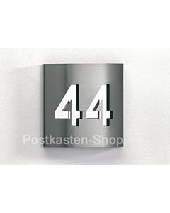 Hausnummer Edelstahl mit Spiegelblech 2stellig  v. Albert