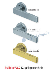 1005 Rosettengarnitur Pullbloc 3.0 Edelstahl oder PVD Messing von Scoop