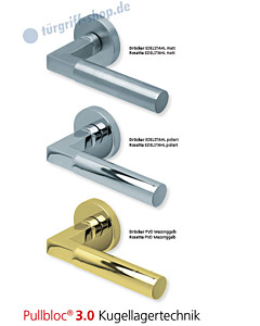 1016 Rosettengarnitur Pullbloc 3.0 Edelstahl oder PVD Messing von Scoop