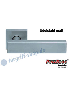 1019 Quadrat-Rosettengarnitur PullBloc Edelstahl matt Scoop