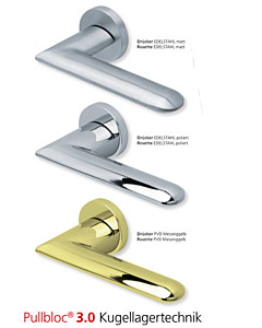 1021 Rosettengarnitur Pullbloc 3.0 Edelstahl oder PVD Messing von Scoop