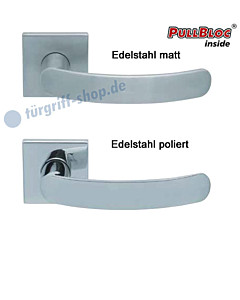 1023 Quadratrosettengarnitur PullBloc in Edelstahl matt oder poliert Scoop