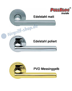 1025 Rosettengarnitur PullBloc Edelstahl oder Messing Scoop