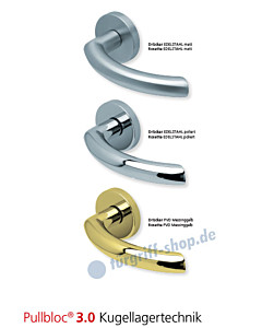 1085 Rosettengarnitur Pullbloc 3.0 Edelstahl oder PVD Messing von Scoop