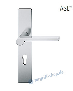 12-1410 Halbgarnitur, eckiges Langschild ASL® mit Drücker 1021 in Edelstahl feinmatt von FSB