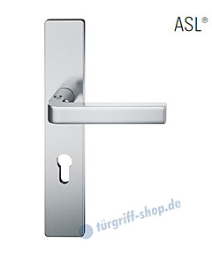 12-1410 Halbgarnitur, eckiges Langschild ASL® mit Drücker 1004 in Edelstahl feinmatt von FSB