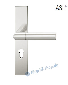 12-1410 Halbgarnitur, eckiges Langschild ASL® mit Drücker 1078, Vierkantaufnahme 8 mm, Alu naturfarbig eloxiert von FSB