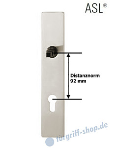 12-1410 eckiges Langschild ASL® mit PZ-Lochung, 92mm, Vierkantaufnahme 8 mm, Alu F1 natureloxiert FSB