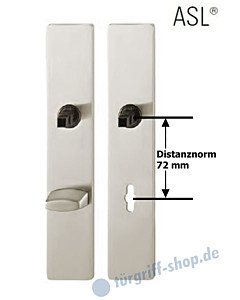 12-1410 eckiges Langschildpaar ASL® mit WC-Verriegelung, 78 mm, Vierkantaufnahme 8 mm, Aluminium F1 natureolxiert FSB 