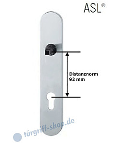 12-1418 ovales Langschild ASL® mit PZ-Lochung, 92mm, Vierkantaufnahme 8 mm, Edelstahl feinmatt FSB 