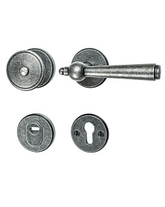 135 Rosetten-Schutzgarnitur Knopf/Drücker KZS schwarz passiviert von Halcö