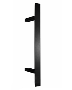 Stossgriff 1889A mit Sonderbohrabstand, Griff 40 x 20 mm, schräge Stützen variabel bis 2000 mm Länge Schwarz RAL 9005 matt von Spitzer
