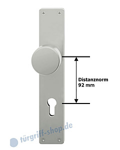 19-1970 Knopfschild lang eckig PZ 92 mm, sichtbare Befestigung Alu natur eloxiert von FSB 