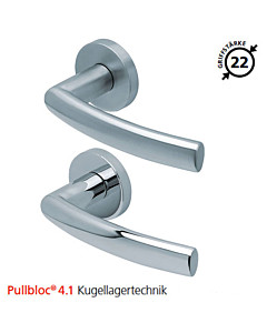 2003 Rosettengarnitur Pullbloc® 4.1 Kugellagertechnik in Edelstahl matt oder poliert von Scoop 