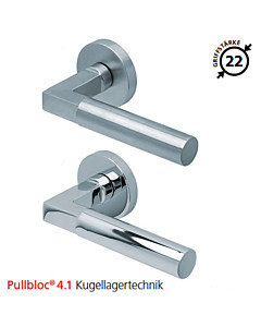 2016 Rosettengarnitur Pullbloc® 4.1 Kugellagertechnik in Edelstahl matt oder poliert von Scoop 