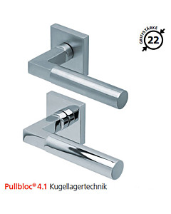 2016 quadratische Rosettengarnitur Pullbloc® 4.1 Kugellagertechnik in Edelstahl matt oder poliert von Scoop 