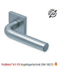 2100 quadratische Feuerschutzgarnitur Pullbloc® 4.1 FS Kugellager Edelstahl matt von Scoop 